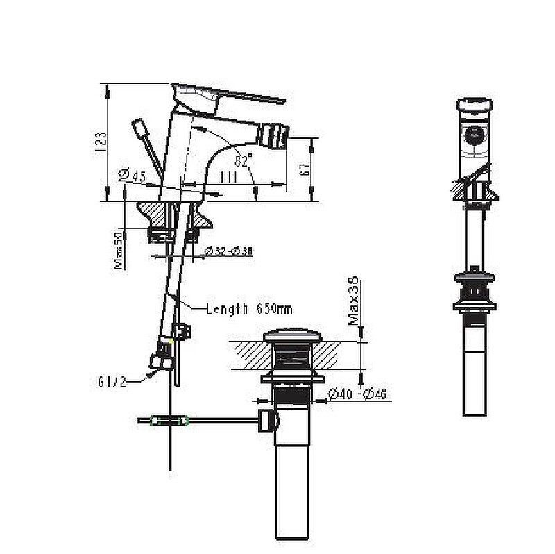 Bravat Gina F365104C-ENG смеситель для биде