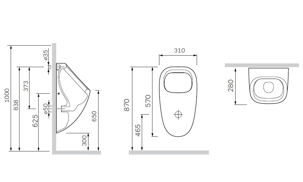 Am.Pm Spirit V2.0 C707005WP писсуар с декором скрытый подвод воды белый 31х57 см