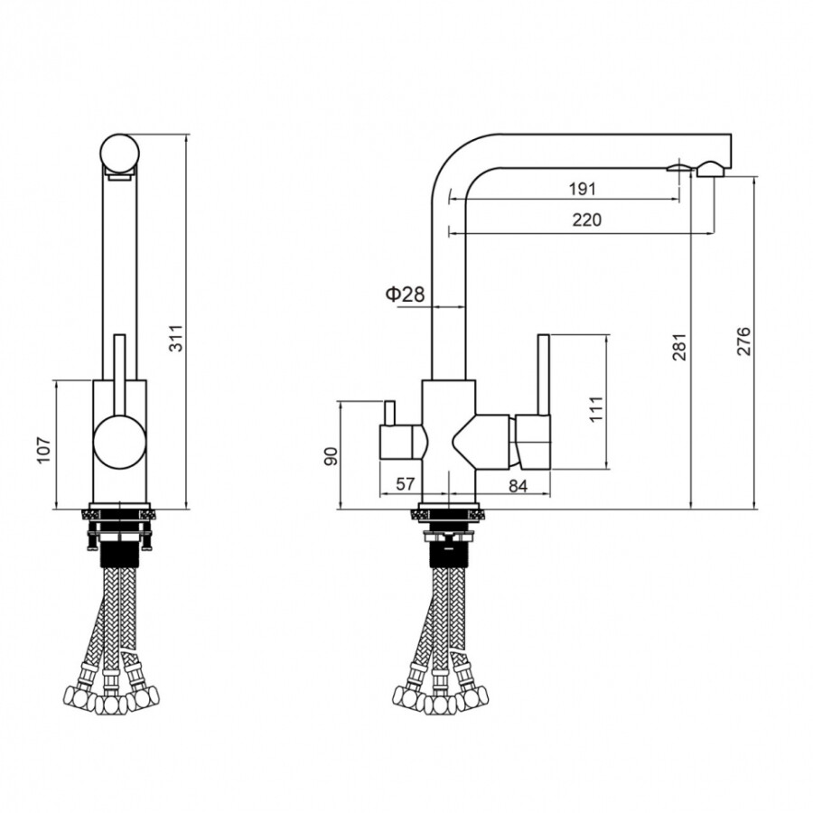 Grocenberg GB40551BG Смеситель для кухни Графит