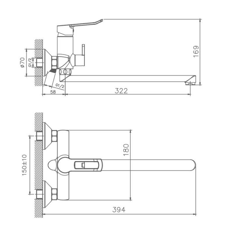 Haiba смеситель для ванны HB22556