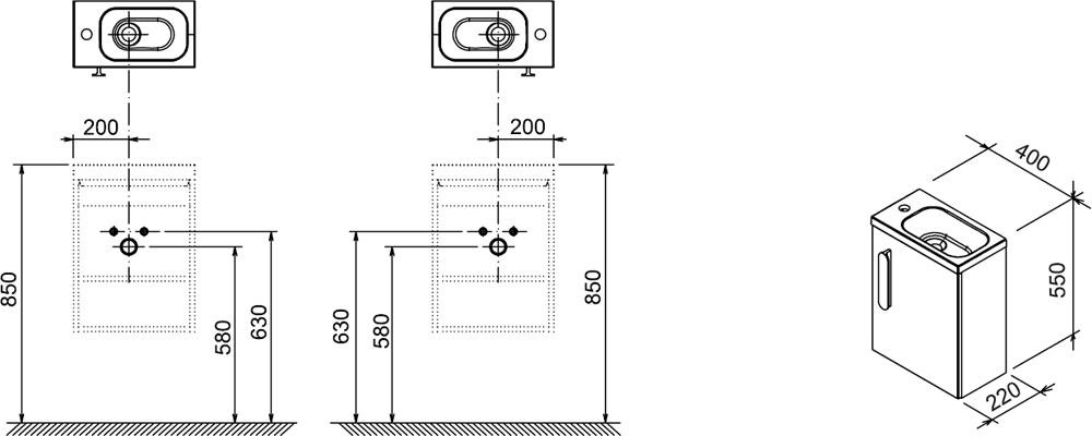 Ravak Chrome SD 400 тумба под умывальник X000000538 подвесная