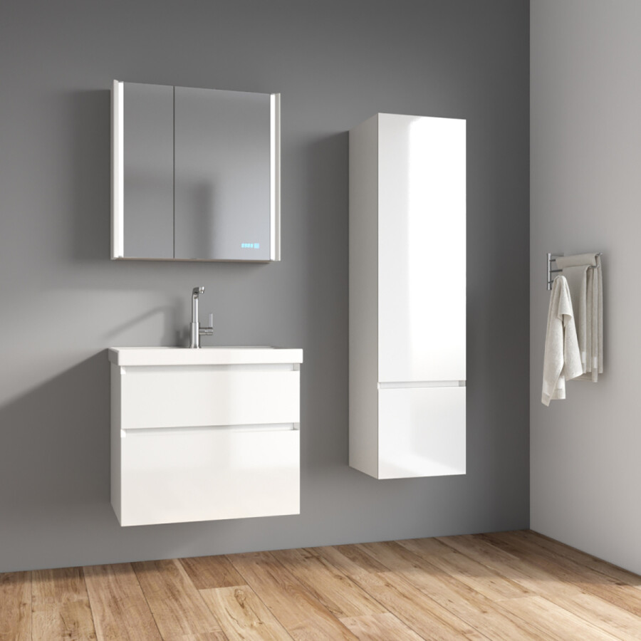 Комплект тумба Azario Velluto 60 600х450х660 подвесная, с раковиной Slim 60, белый матовый CS00088601