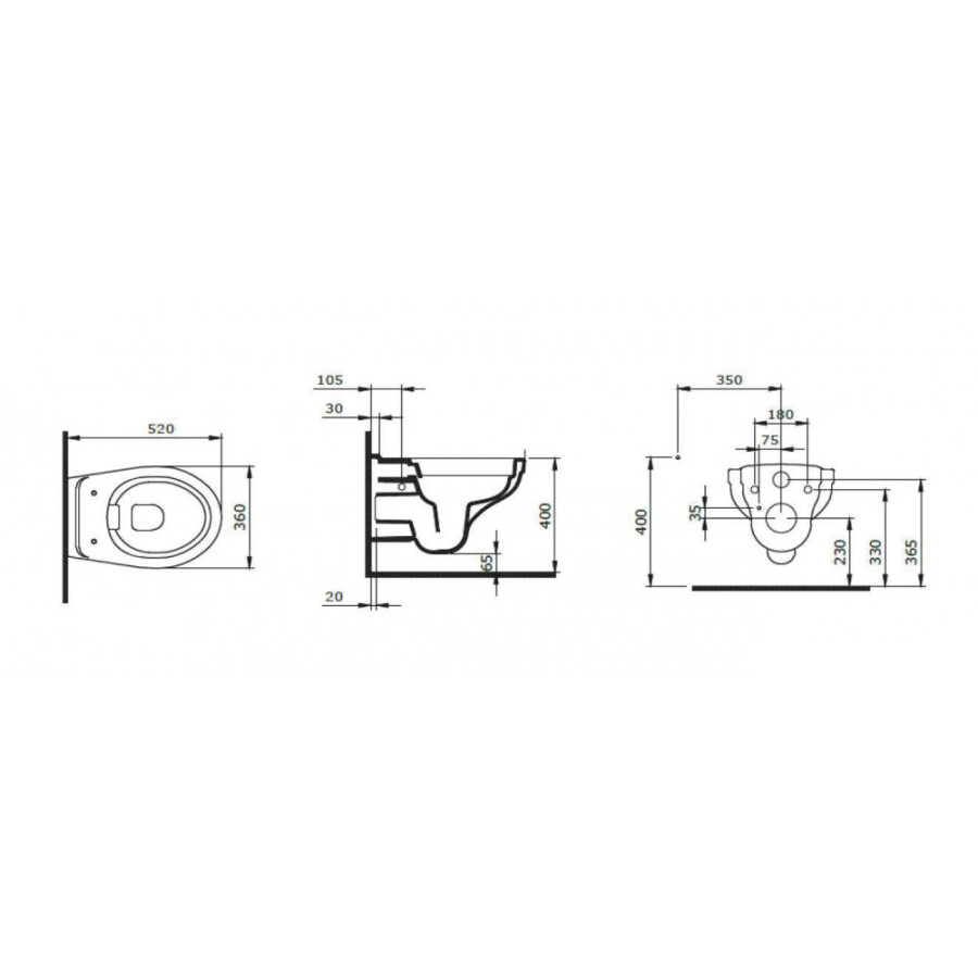 Berges унитаз подвесной безободковый ALBIT S Rimless с сиденьем микролифт 52 см 082146