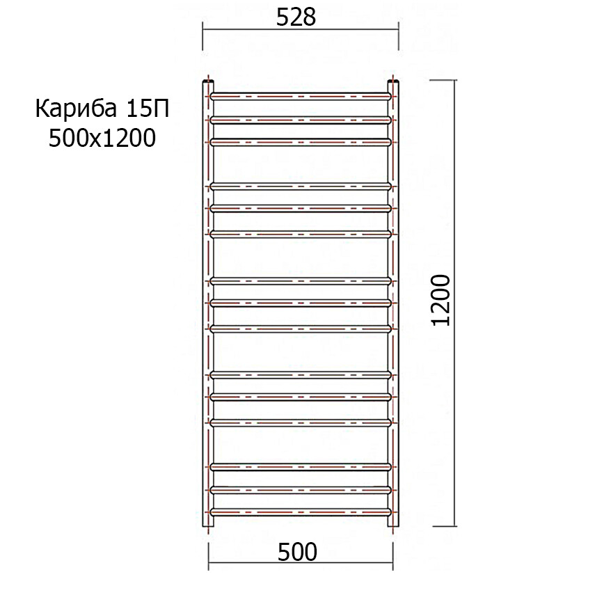 Garcia Кариба античная бронза полотенцесушитель водяной 500*1200