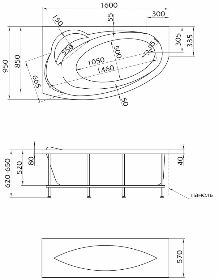 Marka One Julianna У24042 каркас для ванны