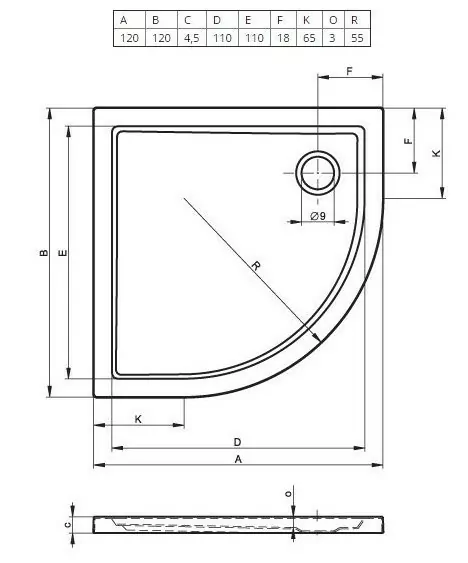 Riho Zurich 288 душевой поддон акриловый 120х120 DA9600500000000