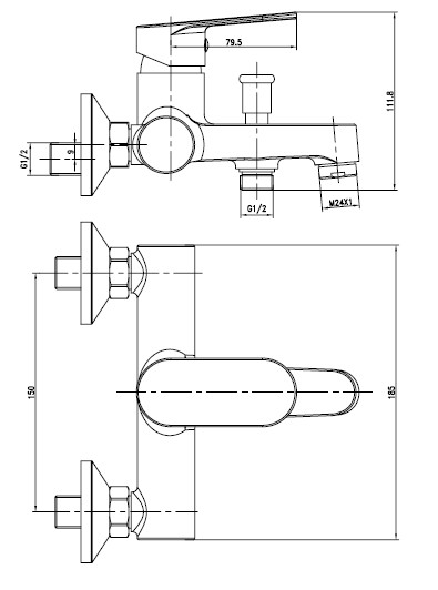 Imprese Lesna 10070-W смеситель для ванны белый/хром