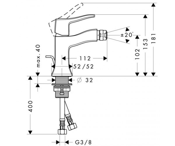 Hansgrohe Metris Classic 31275000 смеситель для биде