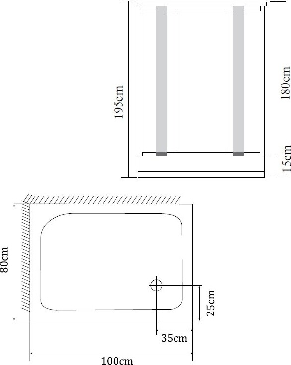 Esbano ES-8022 душевое ограждение 100*80*200