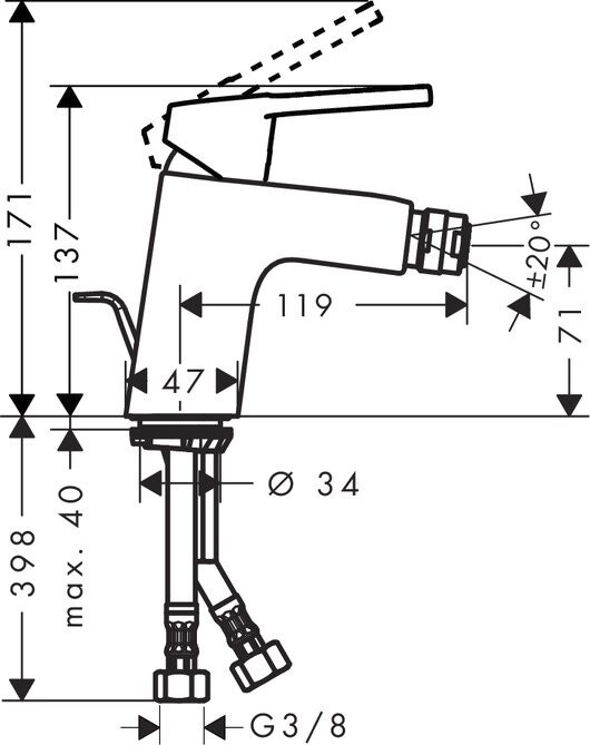 Hansgrohe Logis Loop 71250000 смеситель для биде