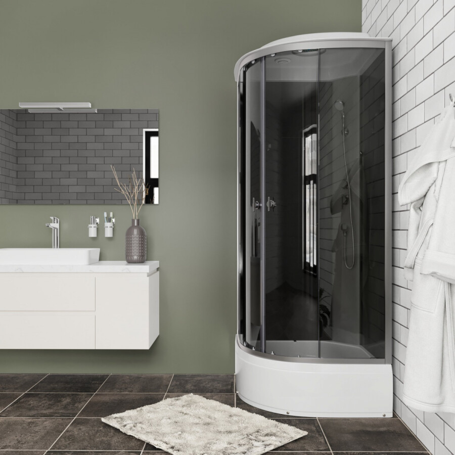 Душевая кабина Niagara Eco E100/26/TN (100х100х215) средний поддон(26см),стекло тонированное,4 места