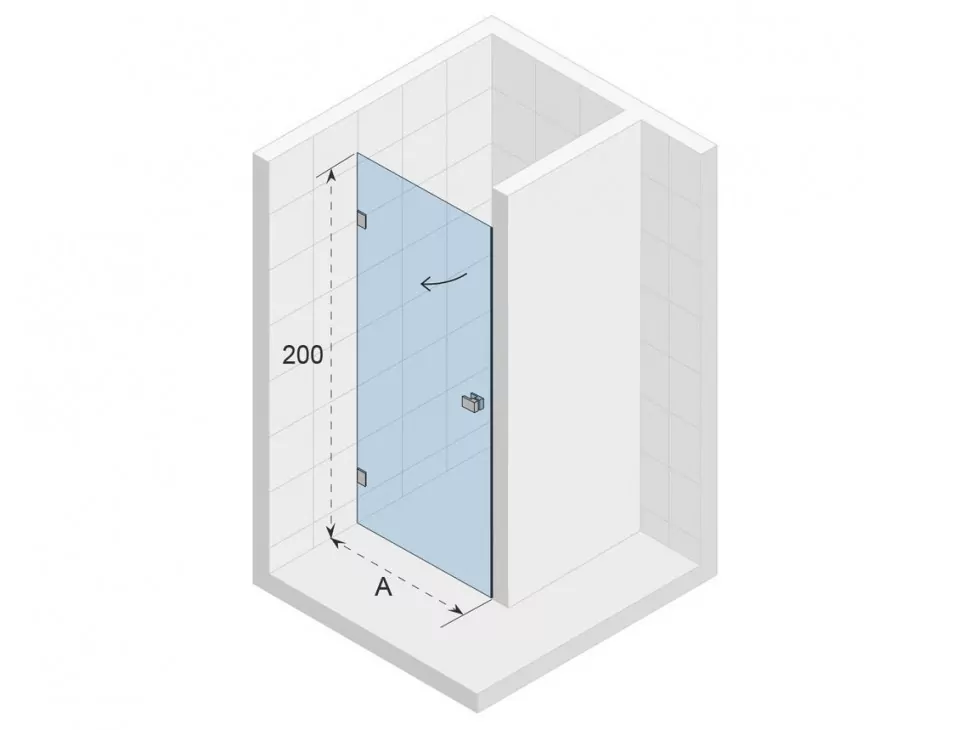 Riho Scandic X101 душевая дверь 100х200 R черный профиль G001008121
