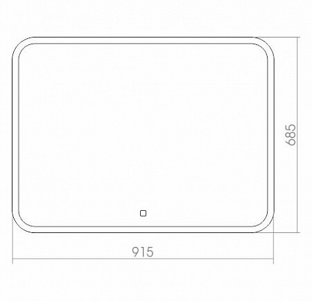 Azario Стив 91х68 зеркало c подсветкой и диммером, сенс. выкл. ФР-00000843