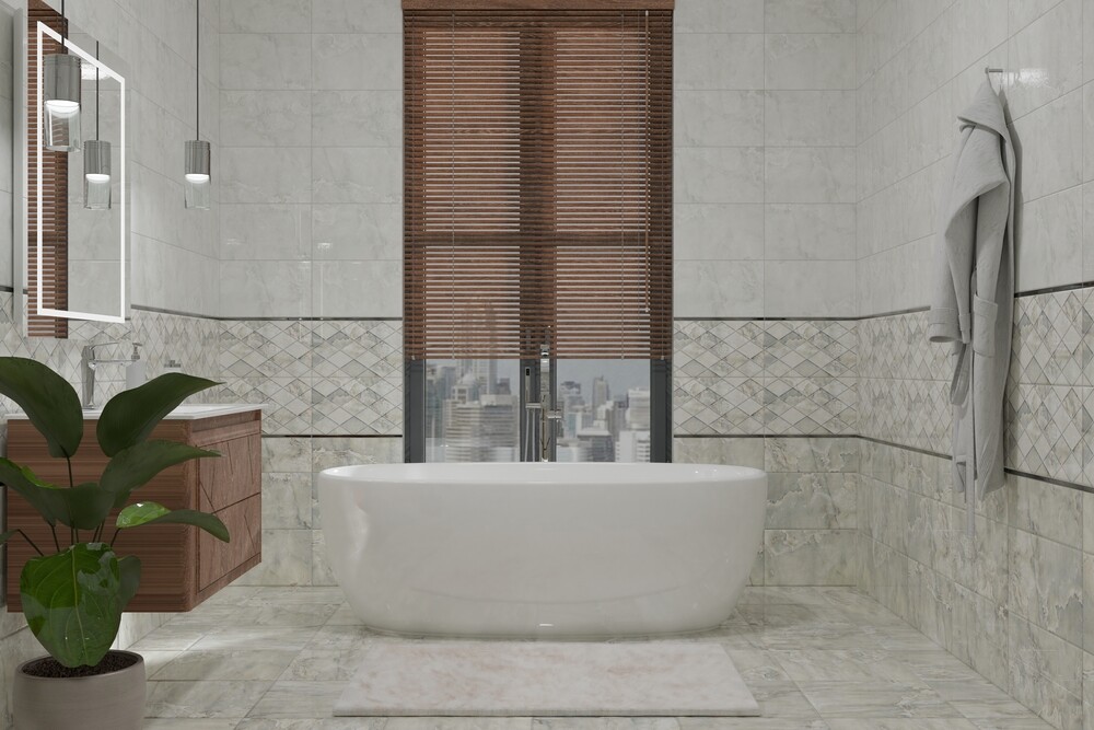 Плитка настенная 5 SE 0146 Eurotile Selesta Grey Decor 25x50