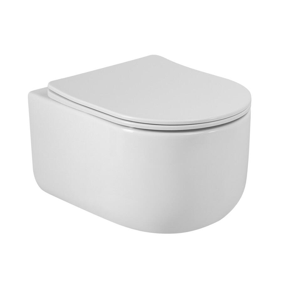 Унитаз подвесной безободковый с сиденьем со смывом TORNADO BelBagno SOFT-TOR BB084CH-TOR/SC