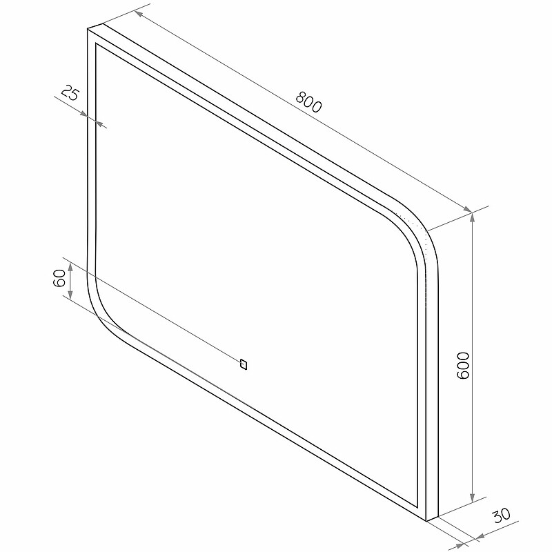 Зеркало Sintesi Sky 80 с LED-подсветкой 800x600 SIN-SPEC-SKY-80