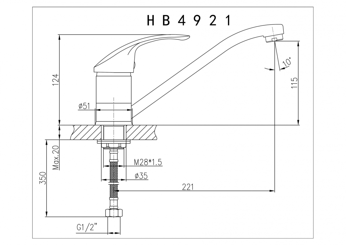 Haiba смеситель для кухни HB4921