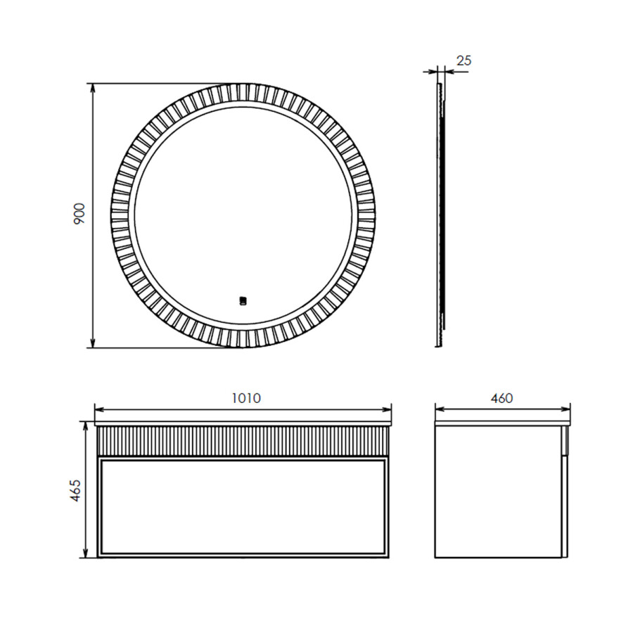 Зеркало Comforty Мадрид-90 LED-подсветка, бесконтактный сенсор, антизапотевание, белый глянец 00-00014166CF