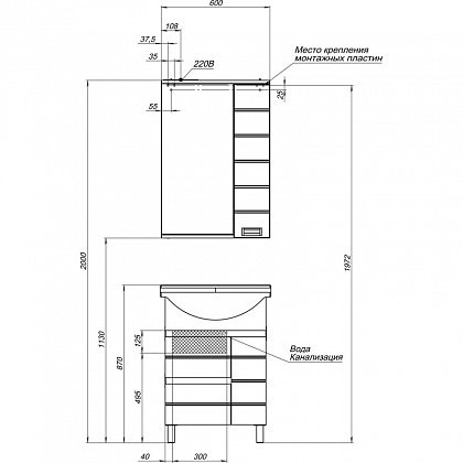 Зеркало-шкаф Aquanet Доминика 60*87 00171918