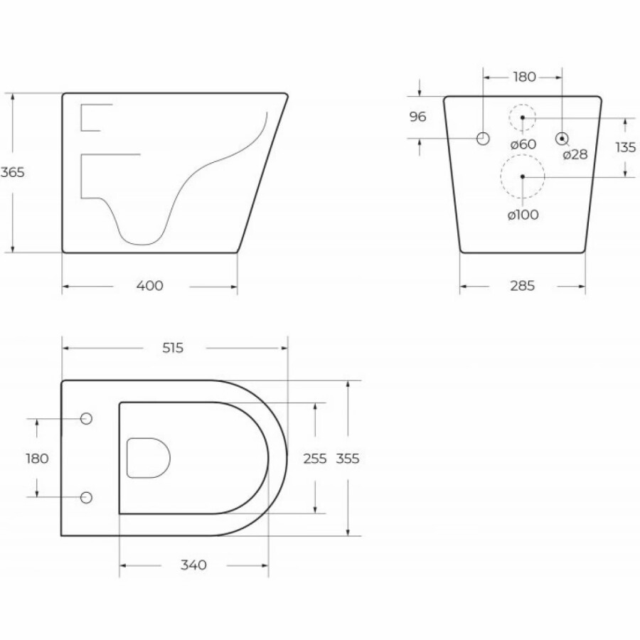 Унитаз безободковый подвесной с крышкой BelBagno FLAY-R BB053CHR/SC