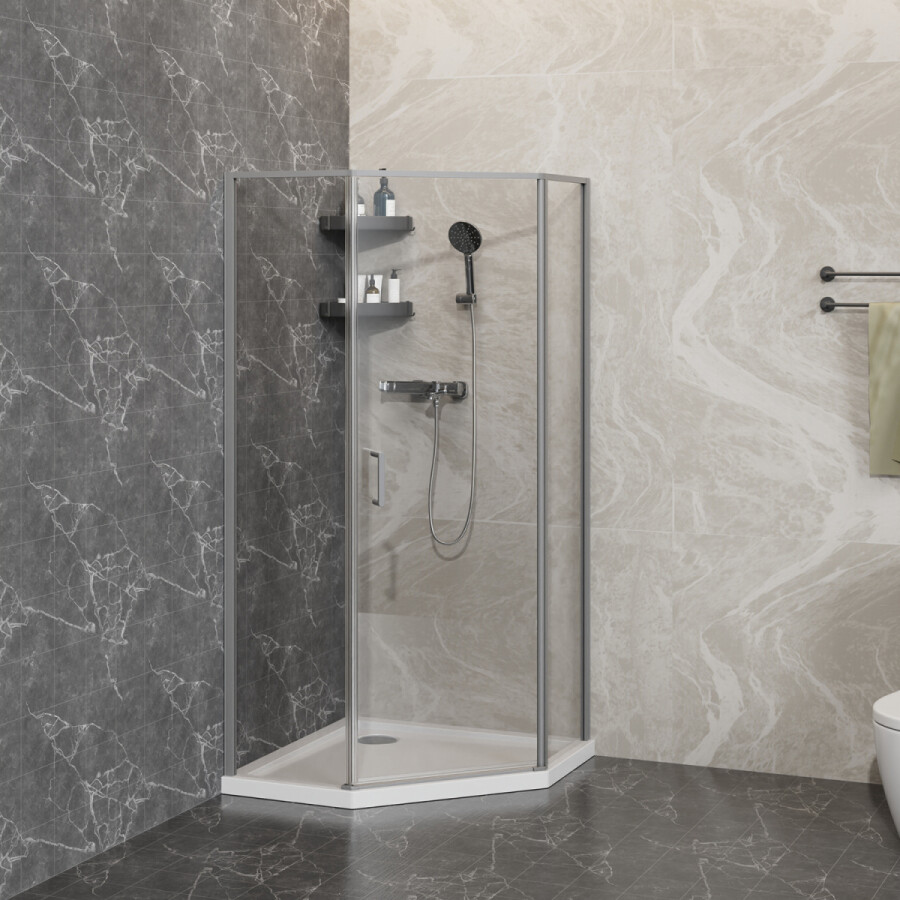 Душевое ограждение Azario SAKURA 1000х1000х1950 прозрачное стекло 6 мм, профиль графит матовый AZ-21C-100-MGR-CL