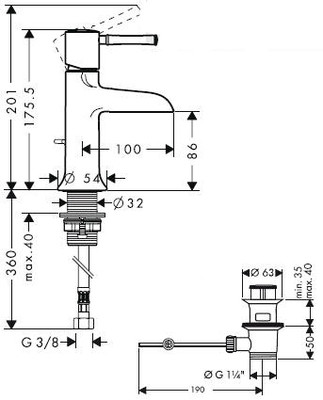 Hansgrohe Talis Classic 14127000 смеситель для раковины хром