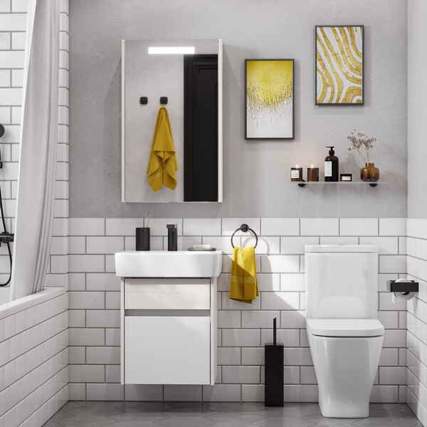 Зеркальный шкаф AQUATON Верди PRO 50 белый, ясень фабрик 1A195802VDAV0