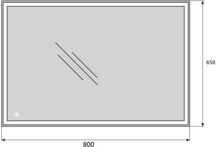 Зеркальное полотно BelBagno 65*80 SPC-GRT-650-800-LED-TCH