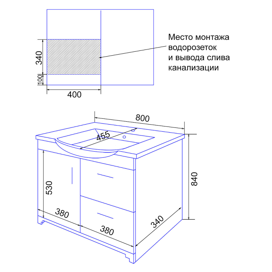 Loranto Janet 80 тумба напольная с раковиной Basic 80, ольха CS00089897