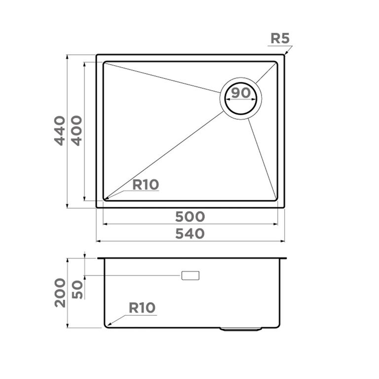 Omoikiri TAKI 54-U/IF SIDE SF мойка кухонная нерж сталь 4997034