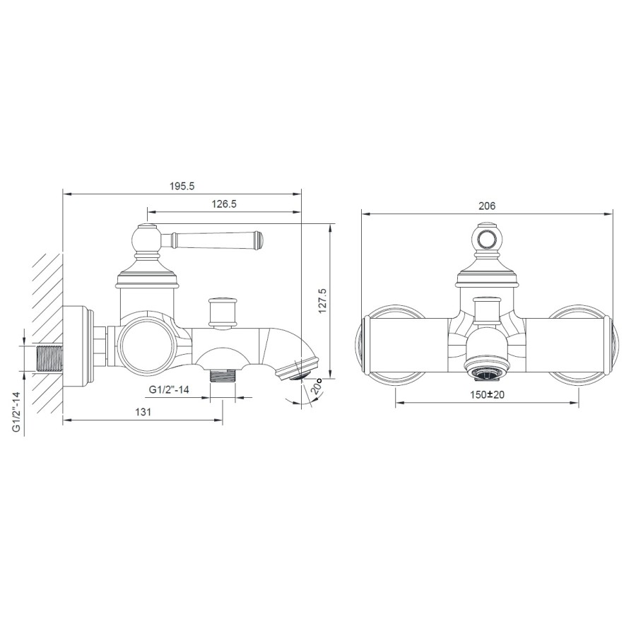 Imprese Hydrant ZMK031806040 смеситель для ванны сатин