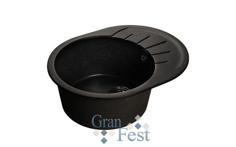 GranFest Rondo GF-R580L кухонная мойка черный 57.9х44.8 см