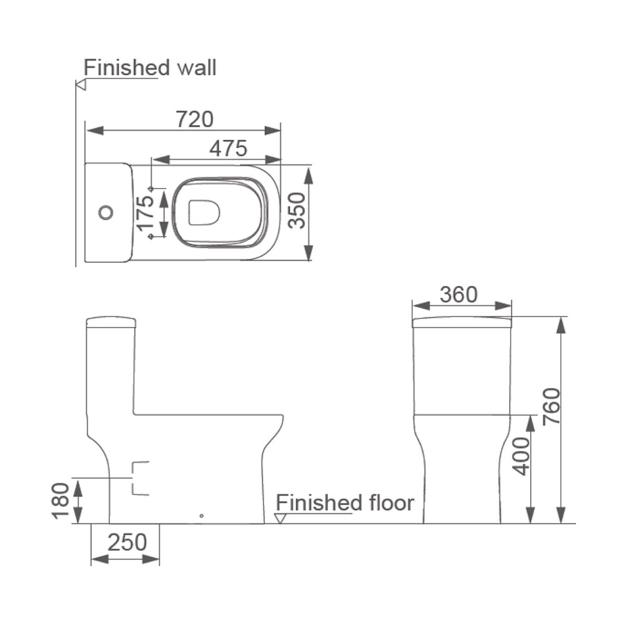 Напольный унитаз моноблок Comforty CF3C6328P Белый