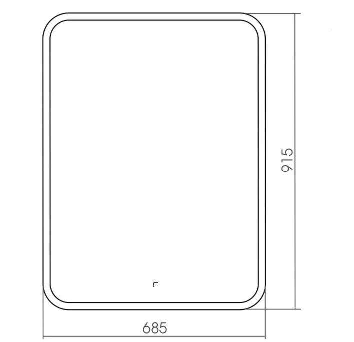 Azario Стив 68,5х91,5 зеркало сенс. выкл, часы LED-00002316