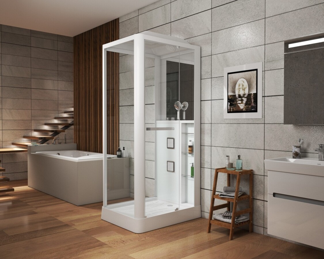 Душевая кабина Grossman Alba GR122 (80x100x225) дверь распашная,3 места