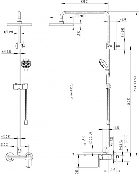 Bravat душевая колонна F6125183CP-A4-RUS