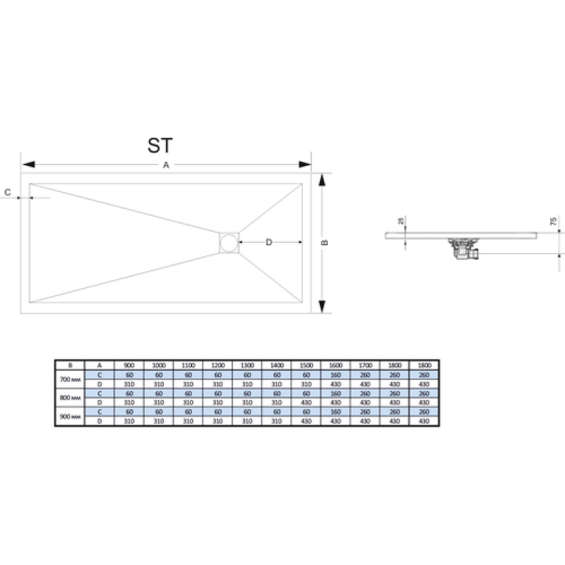 RGW Stone Tray душевой поддон 80х120 см 16152812-05