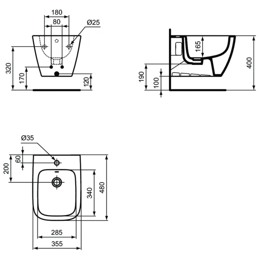 Ideal Standard i.life подвесное биде T459301