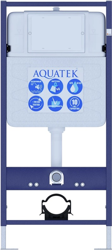 Aquatek Set Европа T унитаз подвесной AQ1900T-00 с инсталляцией INS-0000012 и кнопкой KDI 15