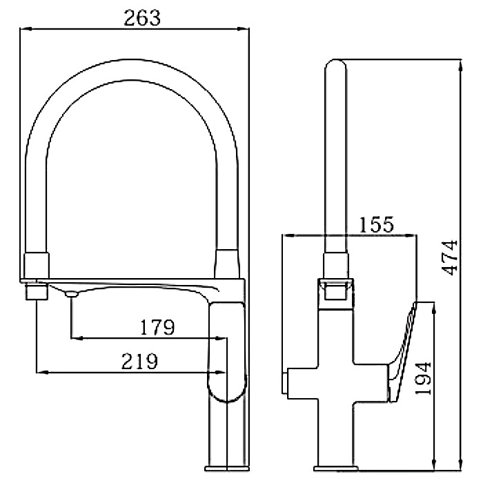 Haiba HB76816-3 Смеситель для кухни с гибким изливом и подключением фильтра для воды