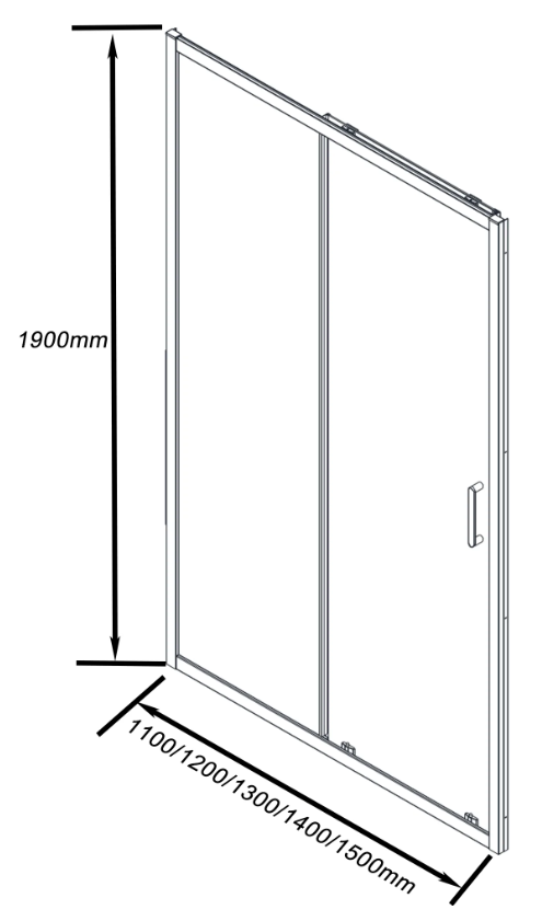 BAS Cube WTW-150-C-B душевая дверь в нишу 1500х1900 Черный КУ00030