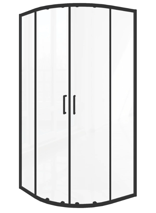 BAS Lite R-100-C-B душевое ограждение 1000х1000х1900 Черный ЛТ00026