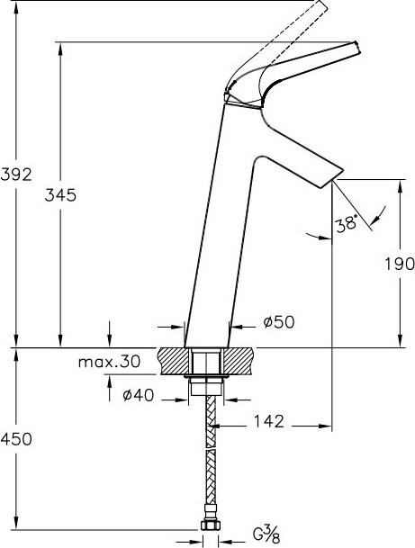 Vitra Nest A42302EXP смеситель для биде