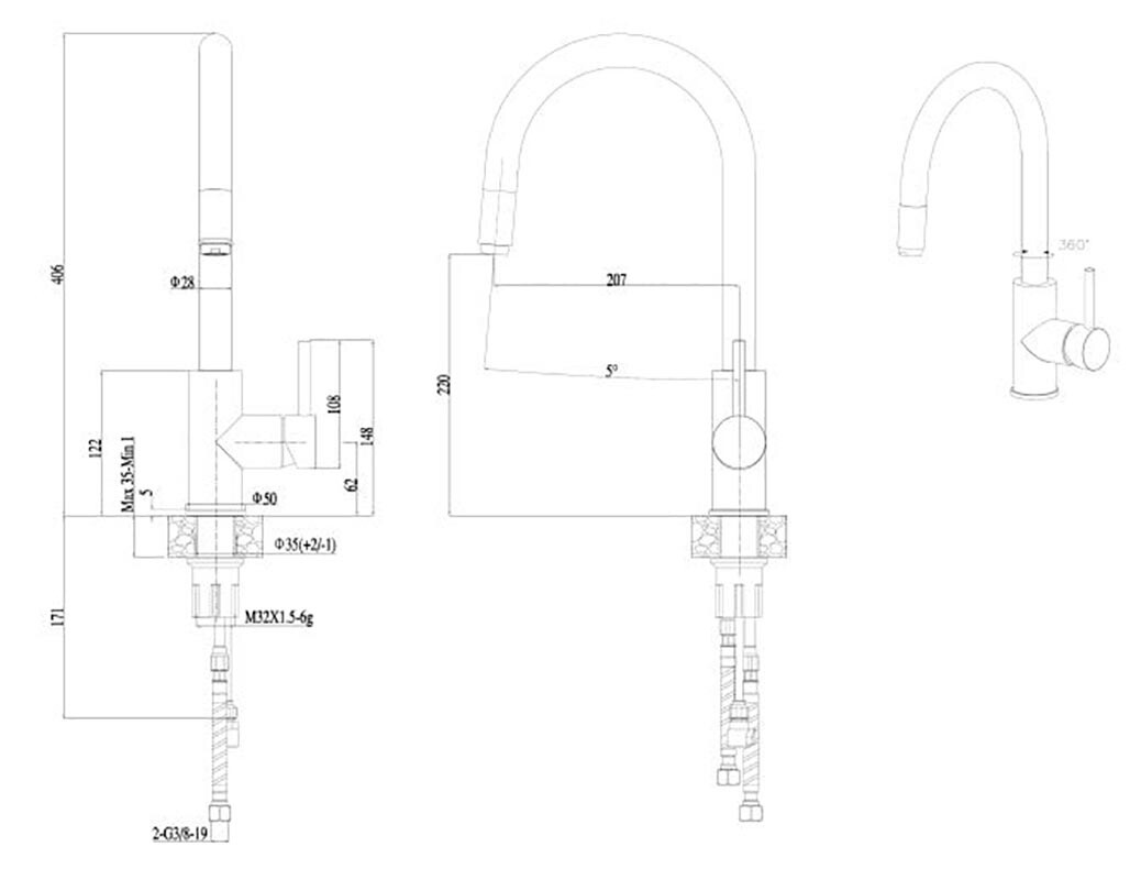 Haiba смеситель для кухни HB70304-5