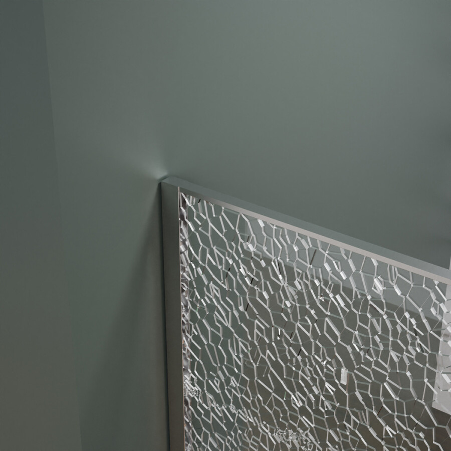 Душевая перегородка Azario Walk-in 900x2000 в рамке, "Битое стекло", толщина стекла 13 мм, профиль черный матовый AZ-275-90-MВ-CBR