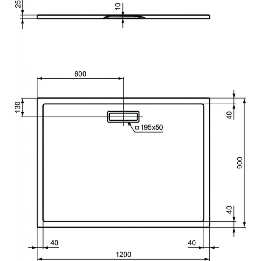 Ideal Standard Ultraflat New душевой поддон 120х90 T4483V3