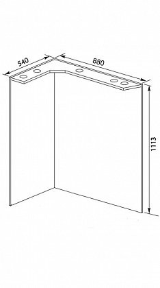 Зеркальное полотно Aquanet Корнер 88 L 88*111,3 00158820