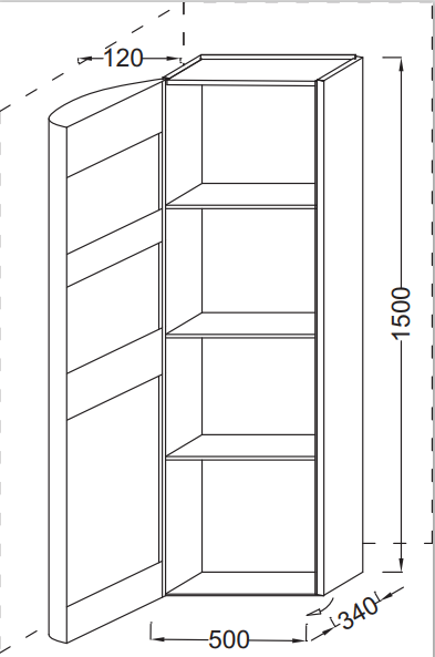 Jacob Delafon Presqu'ile EB1115G-V13 подвесной шкаф-колонна левосторонний цвет коричневый 50x34x150