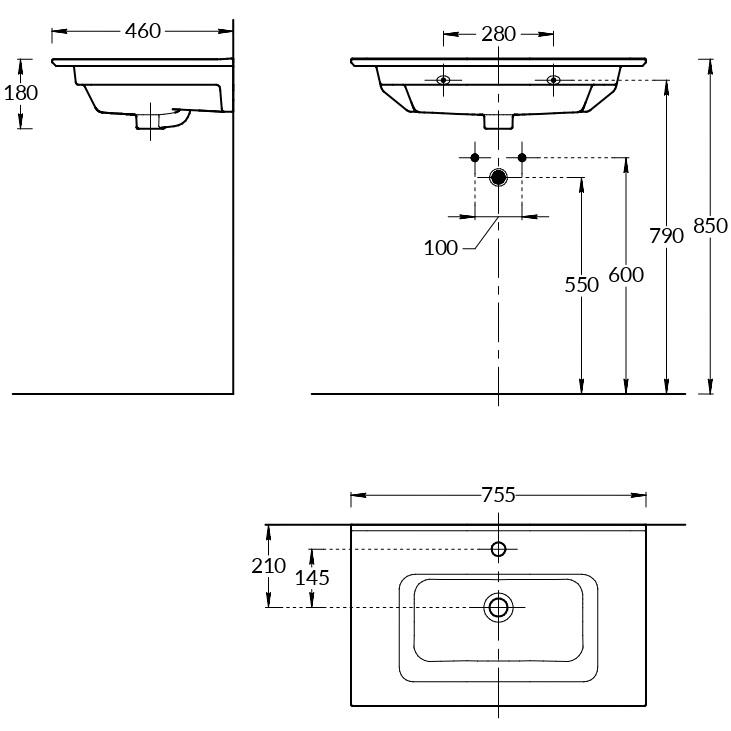 Kerama Marazzi Piano раковина мебельная 75 PI.wb.75