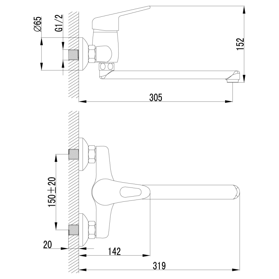 Lemark Luna смеситель для ванны LM4111C